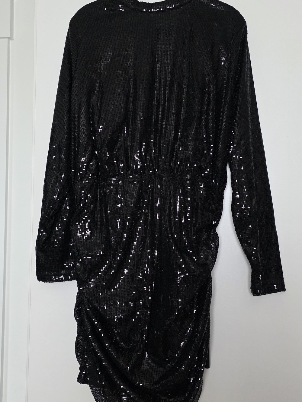 Black Sequin Long Sleeve Evening Dress